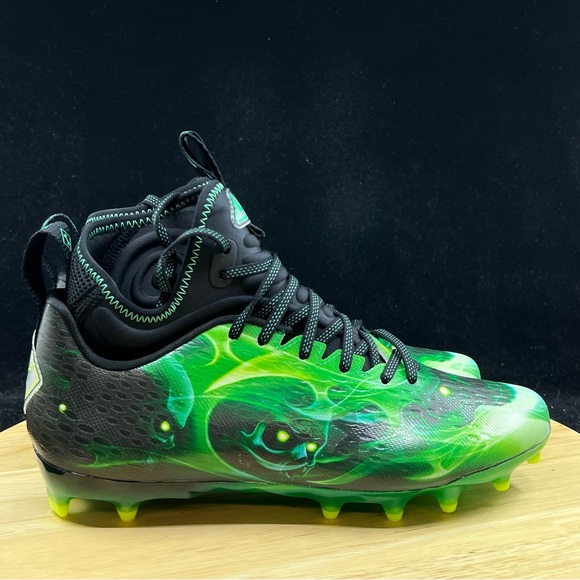 Under Armour Spotlight Lux MC LE Green Slime Football Cleats 3025376 001 Sz 9.5 - Picture 5 of 10